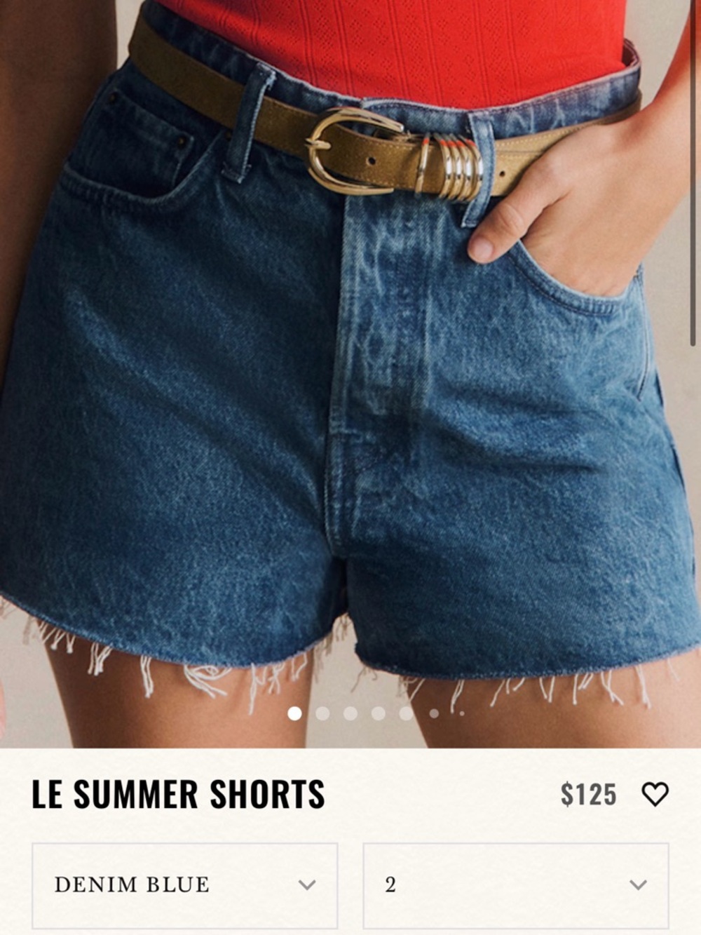 Sézane Le Summer Shorts Denim Blue Euro Size 34 US 2